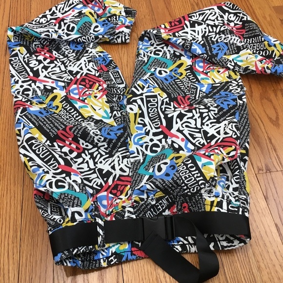 VIP Y2K high rise novelty graffiti preppy pull on ankle jogger cargo pants - Picture 16 of 16